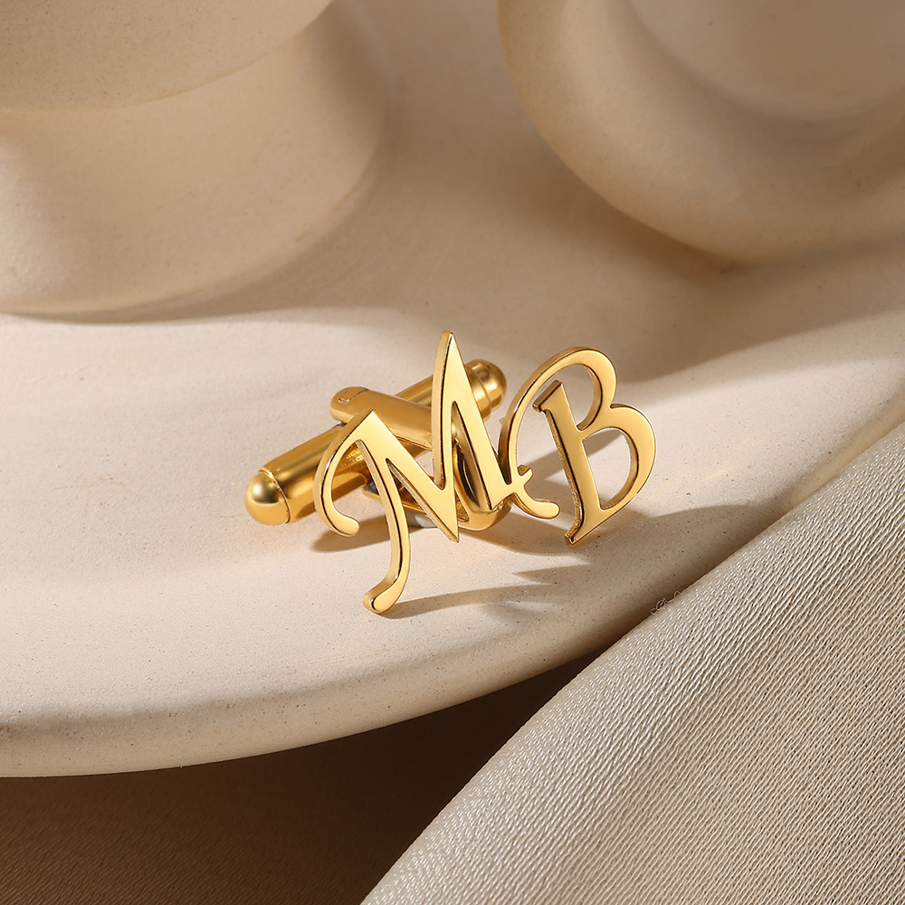 Customized Initial Letter Cuff - Men'S Groom 评论和价格