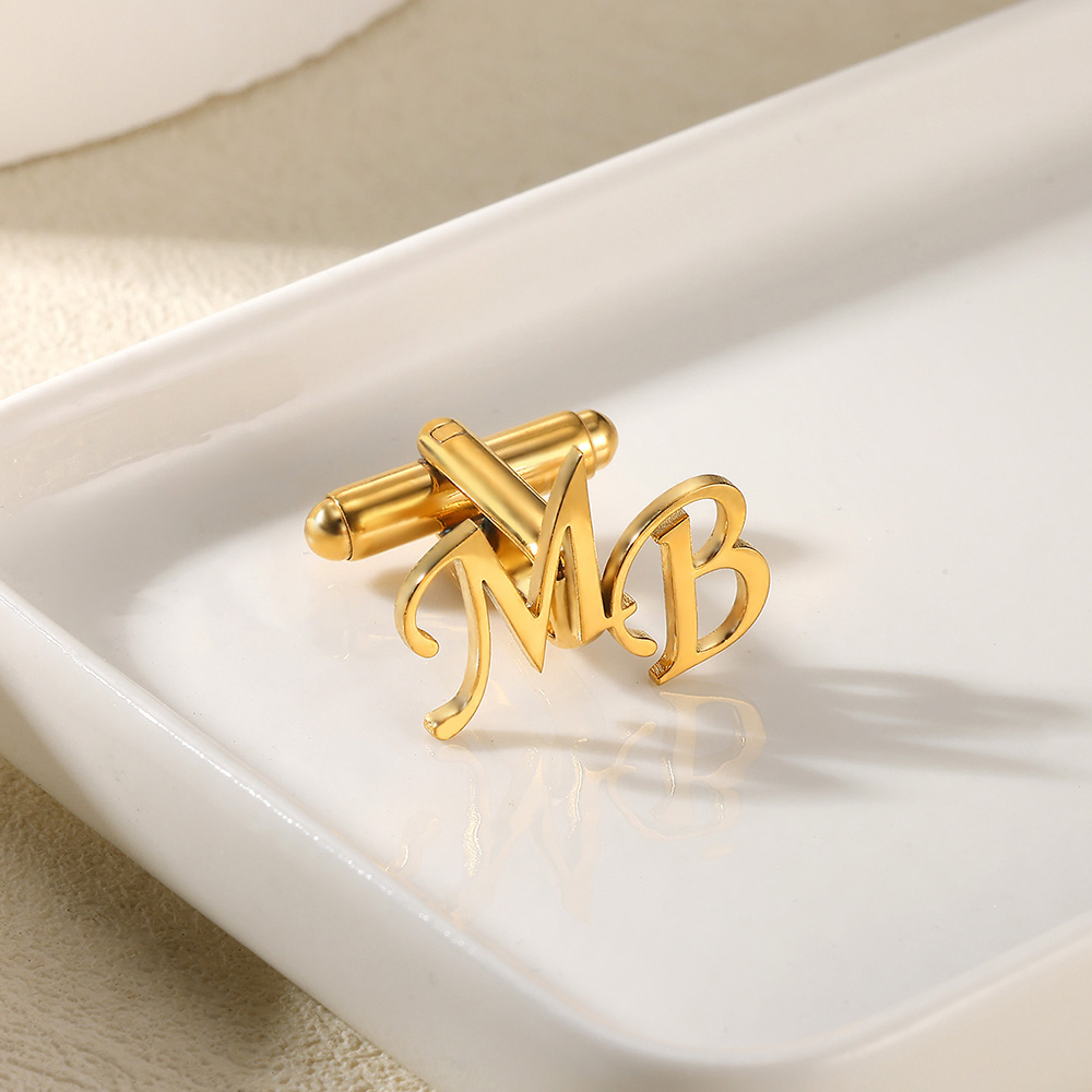Customized Initial Letter Cuff - Men'S Groom 评论和价格